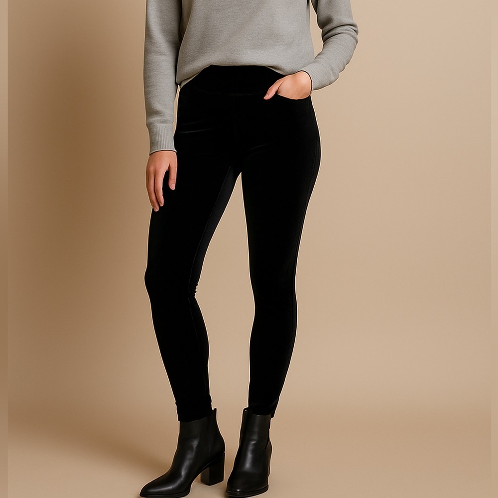 Spanx Velvet High-Rise Shaping Leggings | Black | Size S